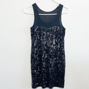 NWOT Express Woman Sequin Black Dress Size XS